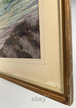 Raymond Nott California Coastline Vintage Moonlight Listed Antique Painting