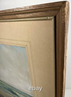 Raymond Nott California Coastline Vintage Moonlight Listed Antique Painting