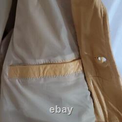 Real Leather Brand Vintage Tan Leather Fringe Embellished Western Jacket Large