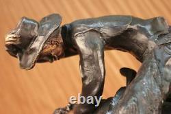 Remington Bronze Sculpture Rattle Snake Signed Statue Cowboy Western Horse LRG