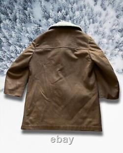 Retired Vintage Pendleton Brown Wool Coat 1960s USA Mod Atomic L/XL