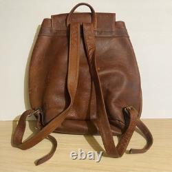 Robert Chew Vintage 1960's Leather Backpack Distressed Rucksack 17X15 Book Bag