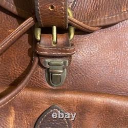 Robert Chew Vintage 1960's Leather Backpack Distressed Rucksack 17X15 Book Bag