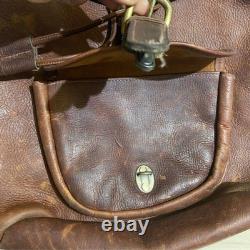 Robert Chew Vintage 1960's Leather Backpack Distressed Rucksack 17X15 Book Bag