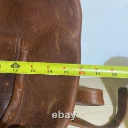 Robert Chew Vintage 1960's Leather Backpack Distressed Rucksack 17X15 Book Bag