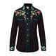 Rockmount Womans Black Vintage Floral Embroidered Western Shirt