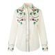 Rockmount Womans Ivory Vintage Floral Embroidered Western Shirt
