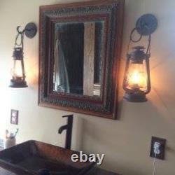 Rustic electric Wall sconce Light large with antique lighting western with