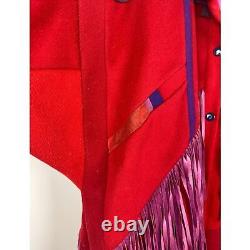 SFR Santa Fe Recreations Vintage Fringe Retro Suede Patchwork Western Jacket L