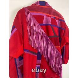 SFR Santa Fe Recreations Vintage Fringe Retro Suede Patchwork Western Jacket L