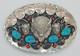 SIGNED very Large Turquoise Coral Buffalo & Buffalo Nickel Belt Buckle