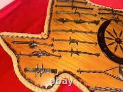 STATE OF TEXAS Large Antique Barbed Wire Display Authentic Barbwire Rope Outline