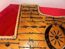 STATE OF TEXAS Large Antique Barbed Wire Display Authentic Barbwire Rope Outline