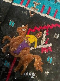 STONE RIVER WESTERN WEAR VEST Western Cowboy Rodeo Beads Indian Sequins Size L
