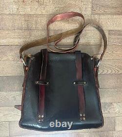 STUNNING LARGE VINTAGE 1960s LEATHER WESTERN HIPPIE SHOULDER LAPTOP POSTAL BAG