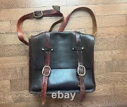 STUNNING LARGE VINTAGE 1960s LEATHER WESTERN HIPPIE SHOULDER LAPTOP POSTAL BAG