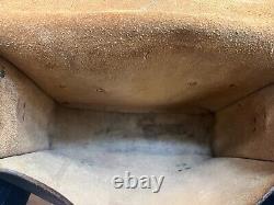 STUNNING LARGE VINTAGE 1960s LEATHER WESTERN HIPPIE SHOULDER LAPTOP POSTAL BAG