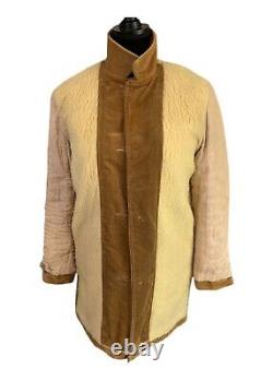 Saratoga 70s Vintage Coat Brown Sherpa Coat Corduroy Chore Coat Womens Large