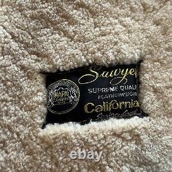 Sawyer Of Napa Suede Spring Lamb Sheepskin Shearling Western Heavy Coat Vtg Sz L