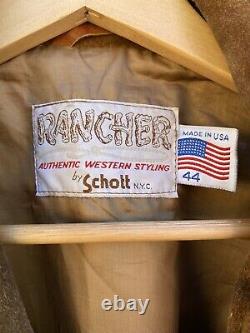 Schott NYC Rancher 1960s Suede Fringe Jacket Men's 44