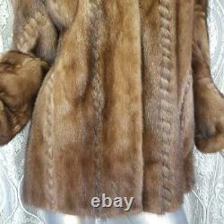 Schumachersz Lvintage Genuine Real Mahogany Brown Mink Fur Coat Jacket