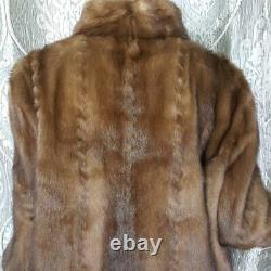 Schumachersz Lvintage Genuine Real Mahogany Brown Mink Fur Coat Jacket