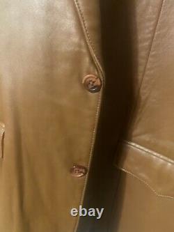 Scully Leather Men's (46-L) ANTIQUE BROWN Western LAMBSKIN Blazer 501 (Mint)