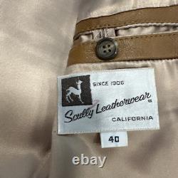 Scully Mens 40 VTG Leather Brown Soft Jacket Western 1970s Rockabilly Classic