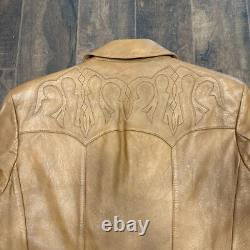 Scully Mens 40 VTG Leather Brown Soft Jacket Western 1970s Rockabilly Classic