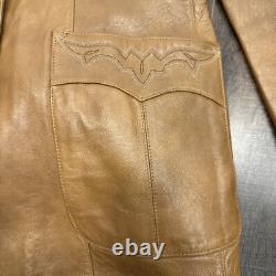 Scully Mens 40 VTG Leather Brown Soft Jacket Western 1970s Rockabilly Classic