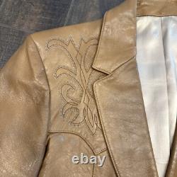 Scully Mens 40 VTG Leather Brown Soft Jacket Western 1970s Rockabilly Classic