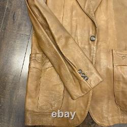 Scully Mens 40 VTG Leather Brown Soft Jacket Western 1970s Rockabilly Classic