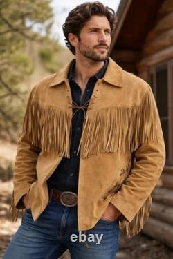 Scully Suede Fringe Jacket XL Western Leather Tan Cowboy Boho Ranch Coat