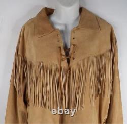 Scully Suede Fringe Jacket XL Western Leather Tan Cowboy Boho Ranch Coat