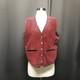 Scully Vintage 70s Western Boho Hippie Burgundy Red Suede Leather Tie Back Vest