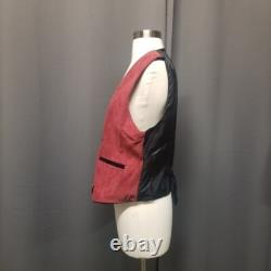 Scully Vintage 70s Western Boho Hippie Burgundy Red Suede Leather Tie Back Vest