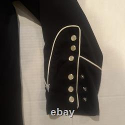 Scully Western Country Pearl Snaps White Piping Shirt Adult Large Black Vintage