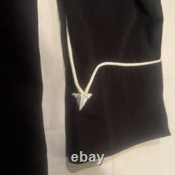 Scully Western Country Pearl Snaps White Piping Shirt Adult Large Black Vintage