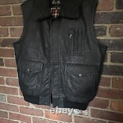Scully Western Leather Vest -Large -51 Bust -28.5 Long -pockets -Cheapchicplus