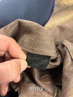 Sears Roebucks Denim Western Shirt Mens Large Brown Embroidery Ranch Rodeo 70s