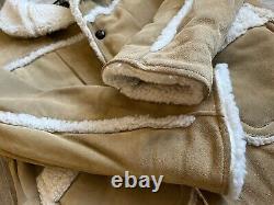 Sears Western Outdoor Wear Suede Leather Sherpa Cowboy Rancher Coat-large