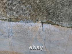 Signed Western Antique Landscape Impressionist Oil Painting Horse Sheeps Scene