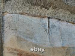 Signed Western Antique Landscape Impressionist Oil Painting Horse Sheeps Scene
