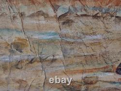 Signed Western Antique Landscape Impressionist Oil Painting Horse Sheeps Scene