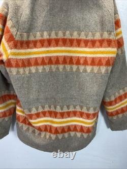 Silton California VTG 1970s wool Southwest Aztec long overcoat hooded Western 44