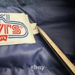 Ski Levis Mens Vintage Western Jacket Size L Denim Goose Down Filled Rancher 70s