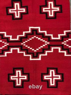 Southwestern Navajo Ganado Rug Handmade Antique Native American Wool Large Rugs