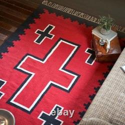 Southwestern Navajo Ganado Rug Handmade Antique Native American Wool Large Rugs