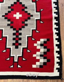 Southwestern Navajo Ganado Rug Handmade Antique Native American Wool Large Rugs
