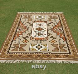 Southwestern Navajo Ganado Rug Handmade Antique Native American Wool Large Rugs